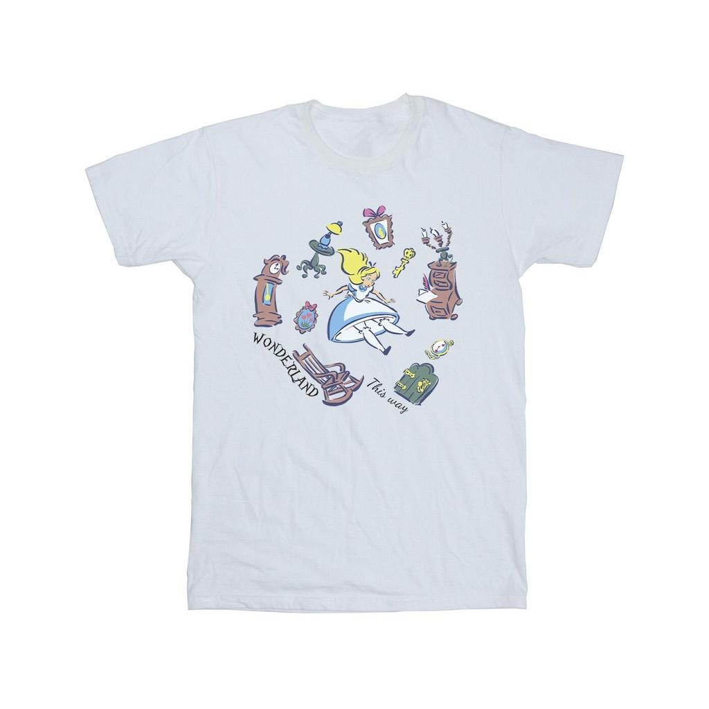Disney Girls Alice In Wonderland Falling Cotton T-Shirt