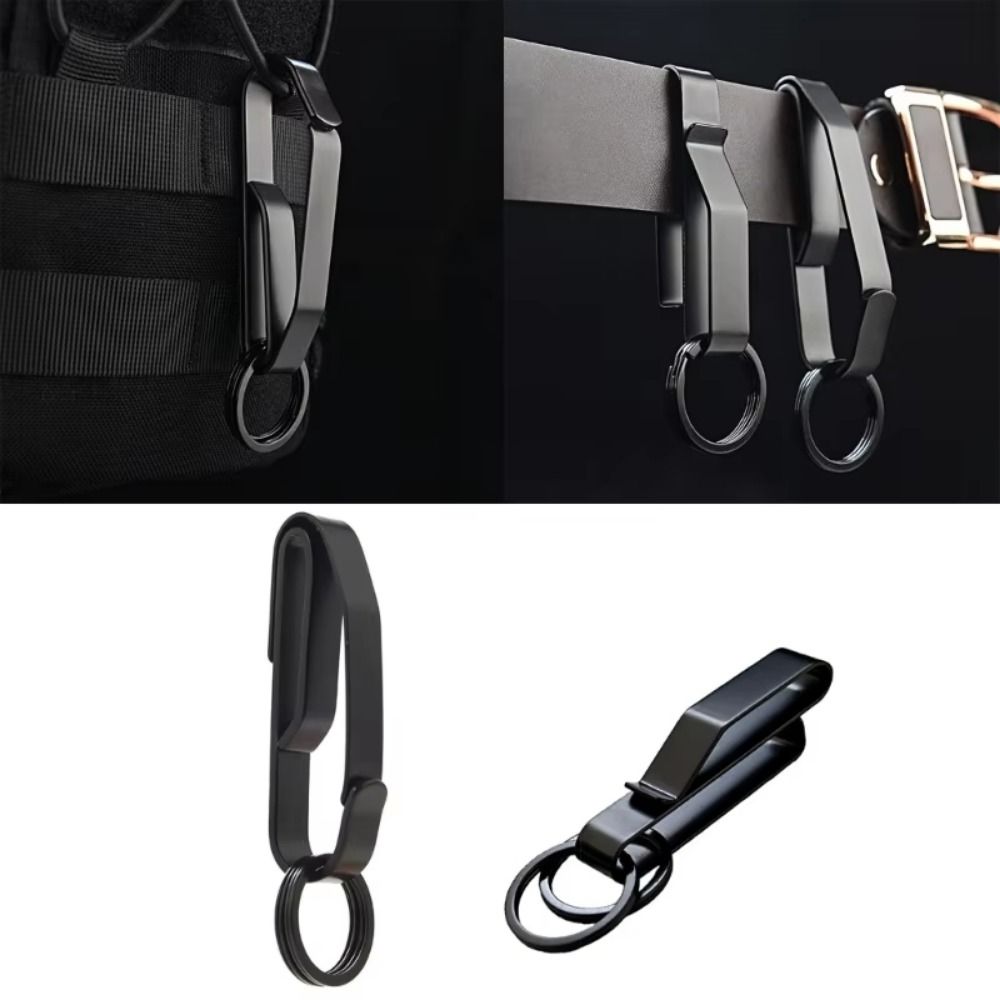 Anti-Lost Key Clip Stainless Steel Belt Buckle Waist Hanging Keychain Belt Hanger  Bag Strap