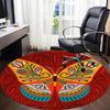 1PC Butterfly Mandala Office Round Area Rug,  Mat Suitable ForOffice, Under Office Chairs Bedroom Living Room Home Decor, Room Deco