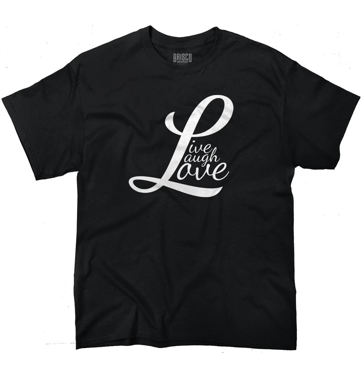 Live Laugh Love Cute Romantic Valentines Day Womens Graphic Crewneck T Shirt Tee XL