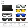 23XXA Gather 6PCS Magnetic Polarized Clip On Sunglasses Women Men Plastic Frame for Night Driving Sunglasses UV400