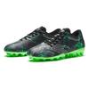 Anta MG Multi Ground Natural Grass Slip Resistant Soccer Shoes Men's Black Green 912332222-3