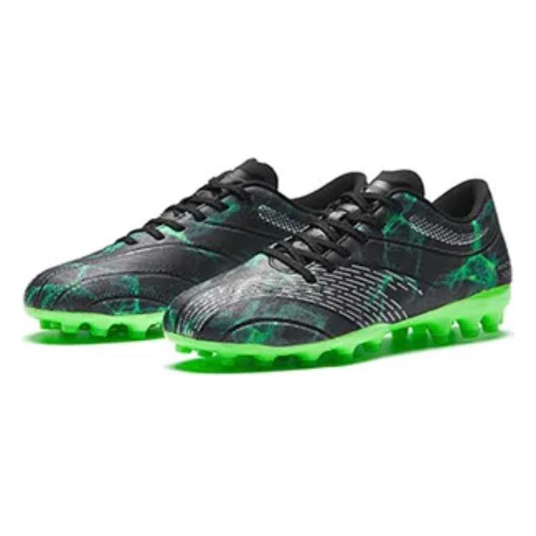Anta MG Multi Ground Natural Grass Slip Resistant Soccer Shoes Men's Black Green 912332222-3
