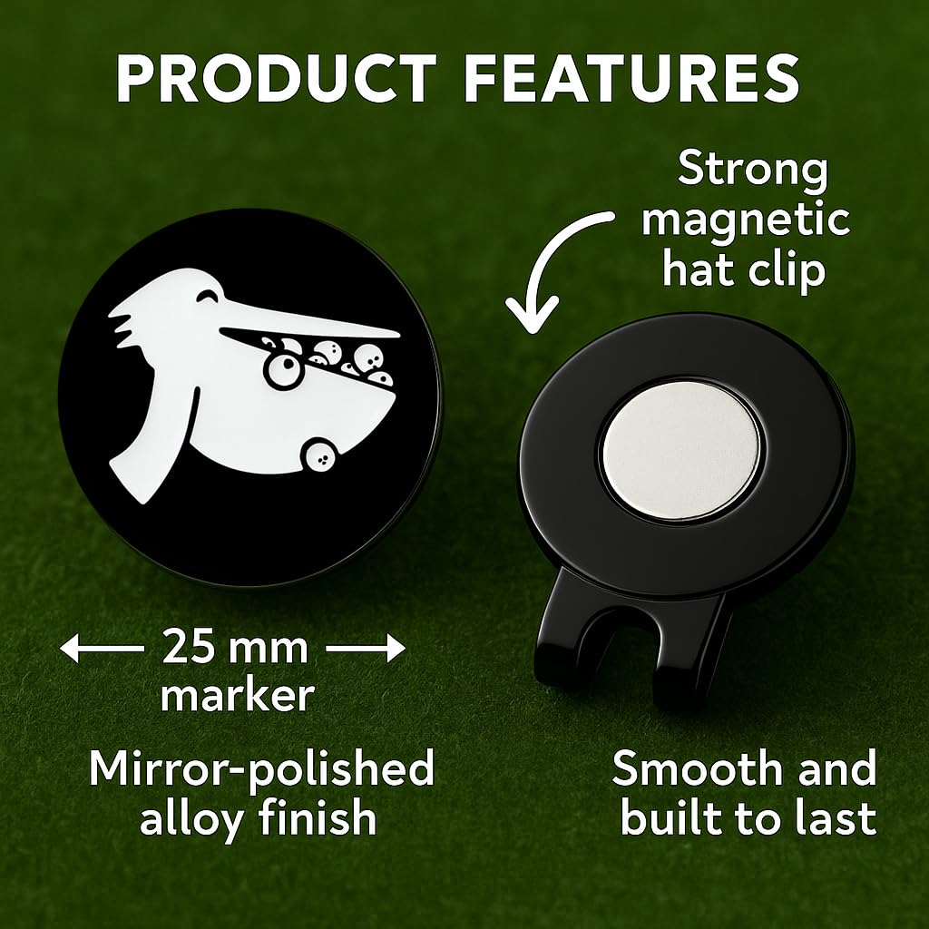 Golf marker magnet hat with clip cute animal pelican alloy
