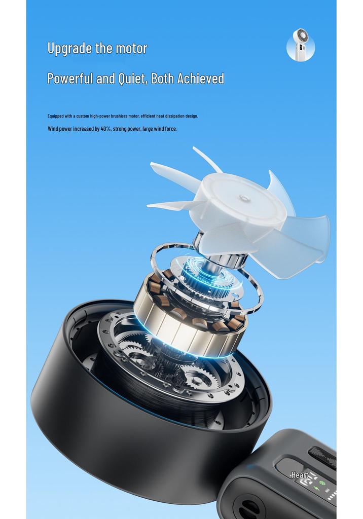 Portable USB Rechargeable Mini Handheld Fan with Folding Design and Silent Operation