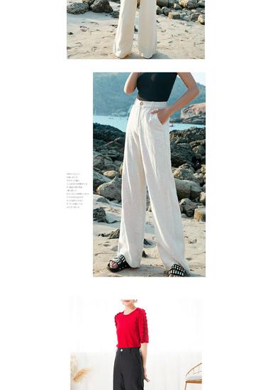Women's High Waist Linen Blend Wide-Leg Pants - Slimming, Lightweight, and Casual for Summer