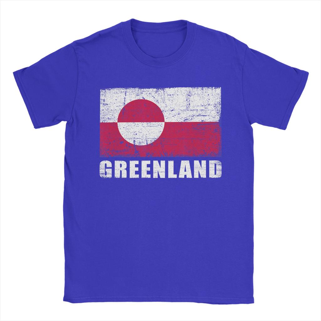 Greenland Flag Grunge Country Flag Greenland T Shirt Summer Pure Cotton T Shirts For Men Casual Tshirt Short Sleeve Y2K Top Tees