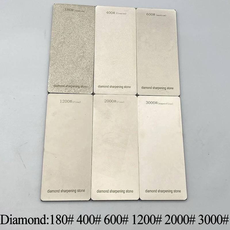 DiamantSchleifstein Messerschärfer Anti-Rutsch-Basis 120~3000 Küchenmesser Schärfwerkzeug Set 4-8 Dünne Klinge Platten Set