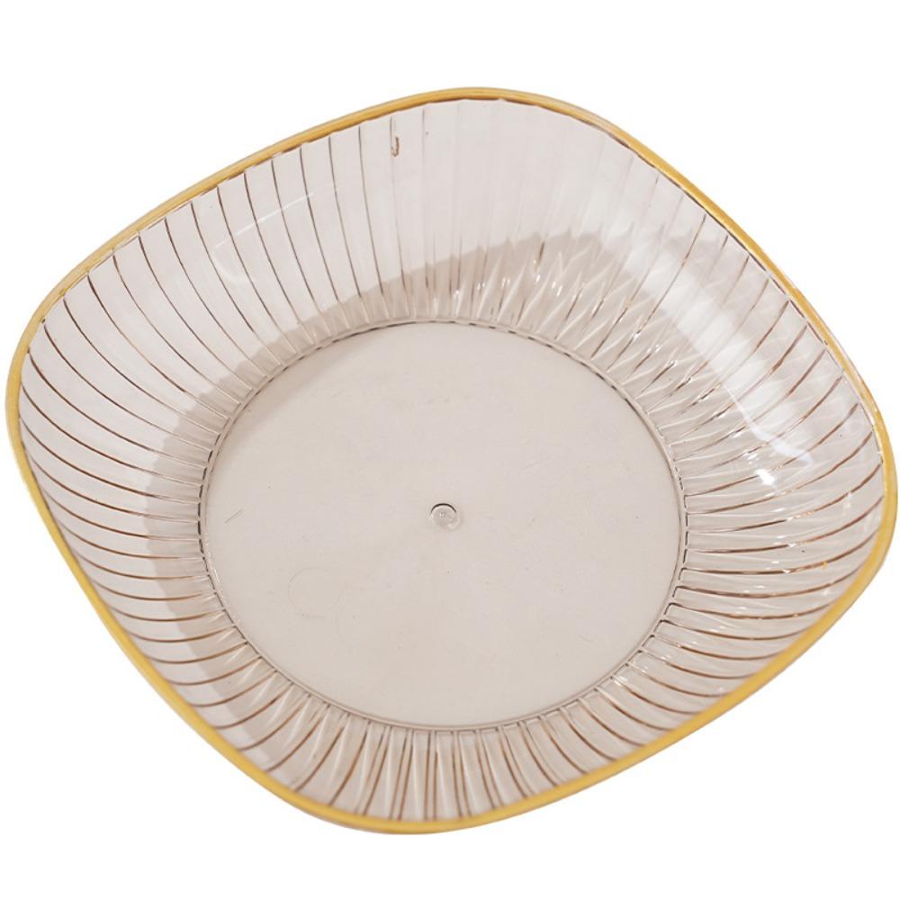 

Поднос для фруктов из ПЭТ, новый с полкой для хранения, прозрачный поднос для конфет, круглая и гладкая, многофункциональная тарелка для сухофруктов.