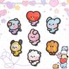 Bt21 Cartoon Embroidered Fabric Patch Heart-Shaped Sheep Dog Self-Adhesive Sewn-Free Cute Clothing Patch Character Icon