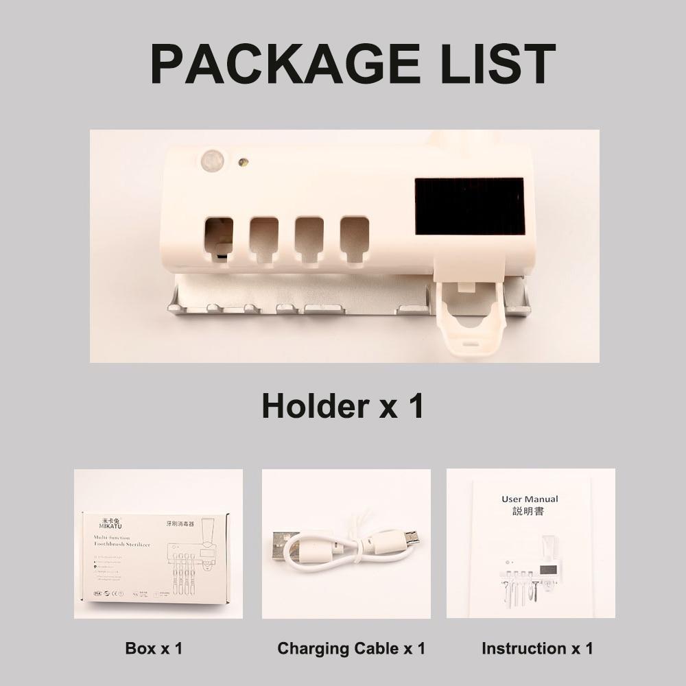 3 In 1 UV Toothbrush Holder Sterilizer Automatic Toothpaste Squeezers Dispenser for Toilet Home Bathroom Accessories Sets