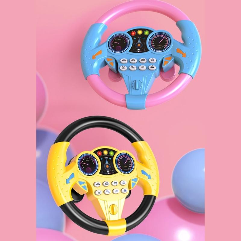 Plastic Steering Wheel Toy for Kids' Pretend Driving Fun on Family Trips Early Learning Educational Toy