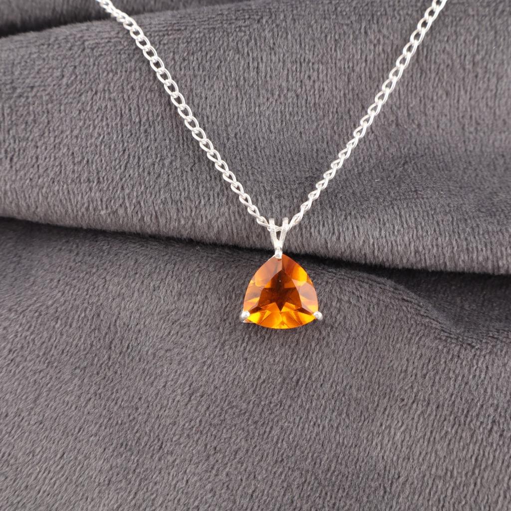 Cytryn Kamień Szlachetny Srebro Próby 925 Biżuteria Damska Wisiorek 0,58" Prezent Dla Panny Młodej CZP-15-9