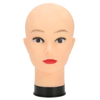 Testa di manichino calvo, pratica di trucco, cappello, parrucca, testa di manichino (Base nera)con il trucco
