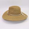 Cowboy Hat Straw Hat Rolled Eaves Panama Outdoor Summer Shading Sun Protection Western Cowboy Men's and Women's Casual Decoration Hat