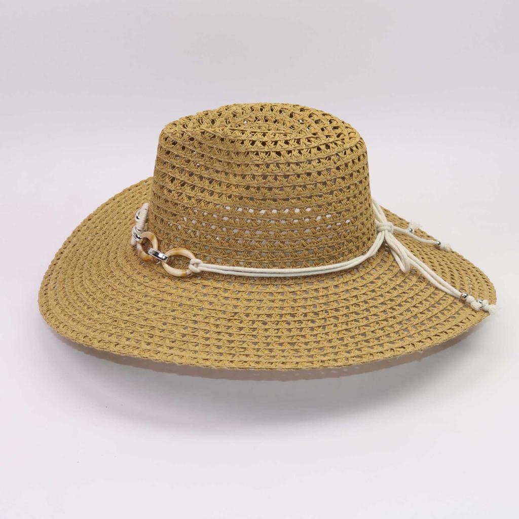 Cowboy Hat Straw Hat Rolled Eaves Panama Outdoor Summer Shading Sun Protection Western Cowboy Men's and Women's Casual Decoration Hat