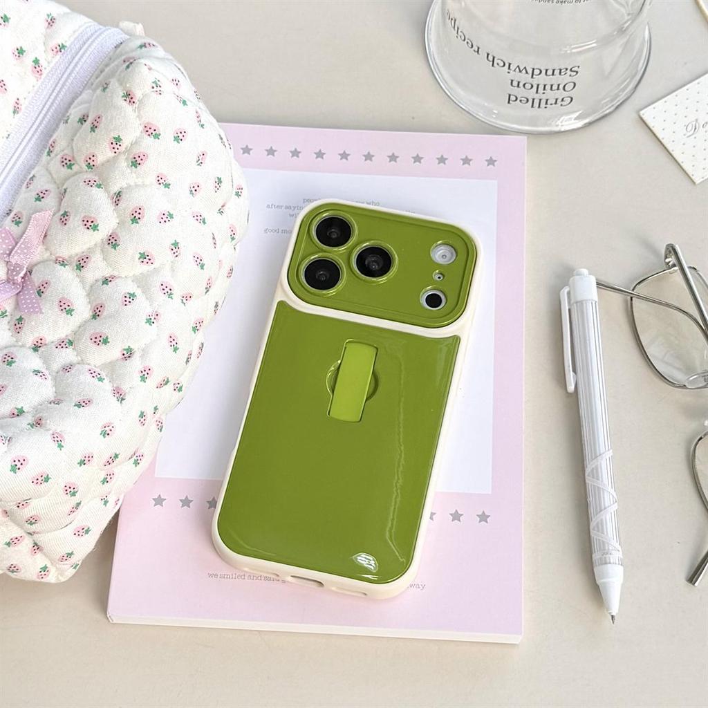 High-Grade Solid Color Ring Holder Phone Case, Compatible with iPhone 14/13 and Apple Promax Models, Drop-Proof Design