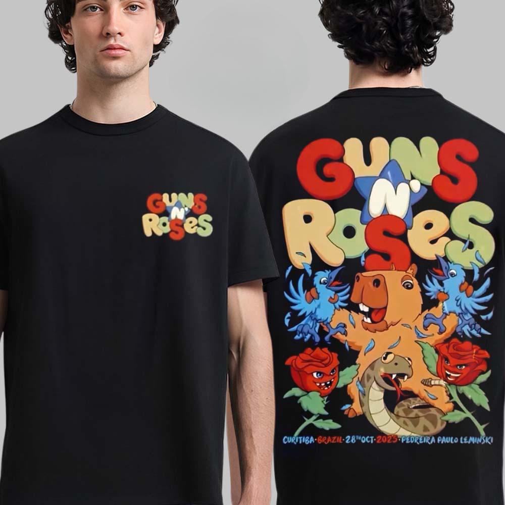2026 Guns N Roses Cotton Band Shirt Unisex Summer Short Sleeve Fashion Brand Tee Luxury Casual Vintage