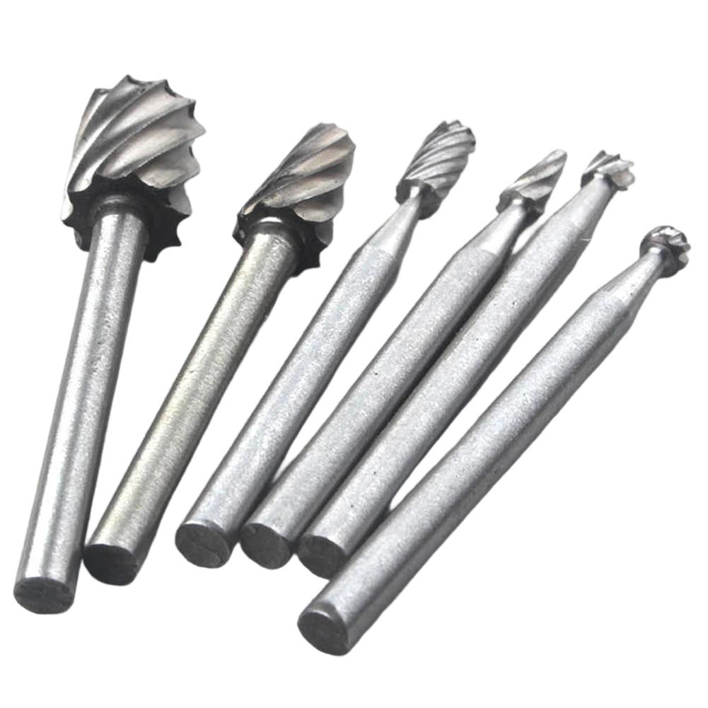 6/10/20pcs HSS Rotary File Set 3.14mm Shank Single Slot For Woodworking DIY Carving Grinding Polishing Shaping Tools