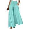 Women's Casual Fashion Elastic Waistband Wide Leg High Waist Long Skirt Pants