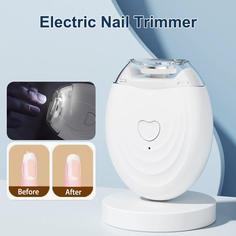 2 In 1 Electric Nail Trimmer Automatic Cutter With Led Light Nail Grinder Polishing Trimmer For Baby Adult Mini Manicure Tools