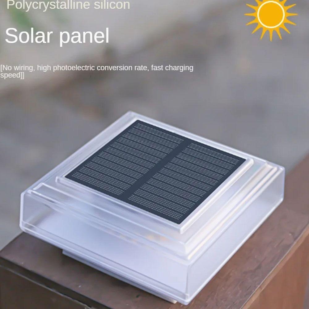Waterproof Solar Post Light Solar Powered White / Warm Light LED Pillar Cap Lights Square Lighting Fence Deck Column Lamp