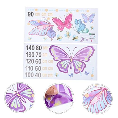Butterfly Growth Chart Wall Decal, Self-Adhesive Waterproof Height Measurement Sticker for Kids Room, Nursery Wall Decor for Boys and Girls
