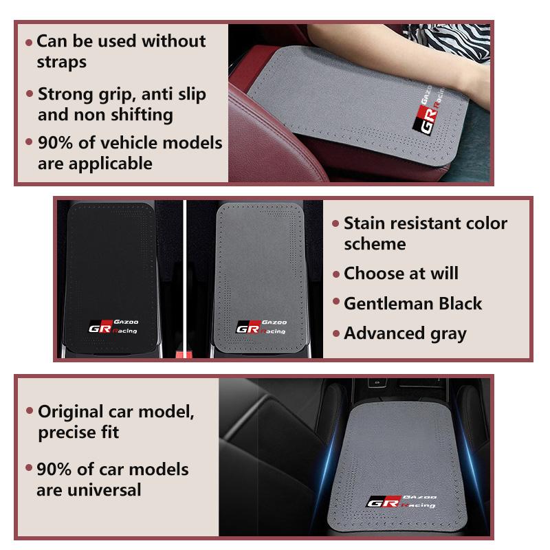 For S1 Car Armrest Box Pad Suede Auto Armrest Mat Car Accessories GRsport Yaris Corolla Rav4 CHR Auris Cruiser Highlander JH0