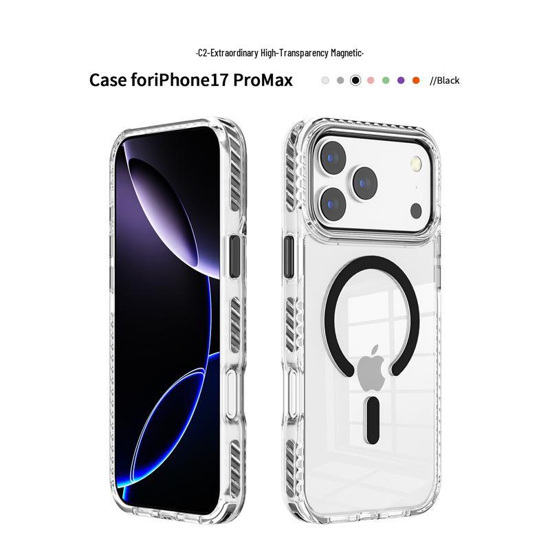 Apple 16 Plus iPhone 17 Pro Max Transparent Drop-Proof Magnetic Phone Case