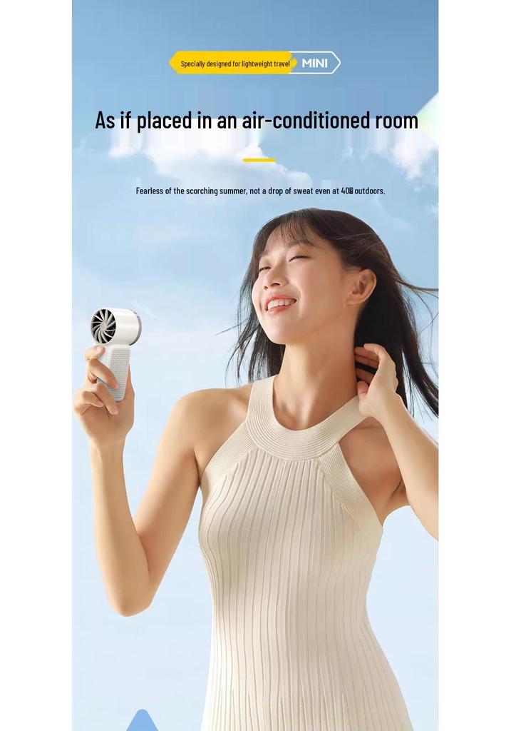 X688 Turbo Mini Handheld Fan - USB Rechargeable, Long-Lasting Battery, Powerful & Portable for Outdoor Use.