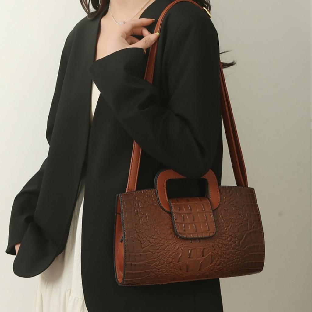 Casual Personality Versatile Fashion Cross-Border Hot-Selling Women's Bag Large Capacity Ladies Crocodile Pattern Handbag Crossbody Bag