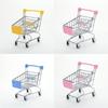 Adorable Children's Mini Metal Shopping Trolley And Colorful Basket Role Play Toy Set For Imaginative Play