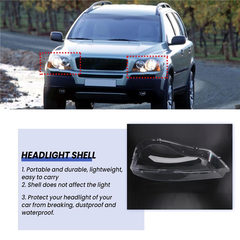 For Volvo XC90 Right Headlight Shell Lamp Shade Transparent Lens Cover Headlight Cover