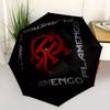 1pc Flamengo Automatic Umbrella - Lightweight & Portable 8-Rib Iron Frame, Durable Canopy, Playful Design with Red & Black Log