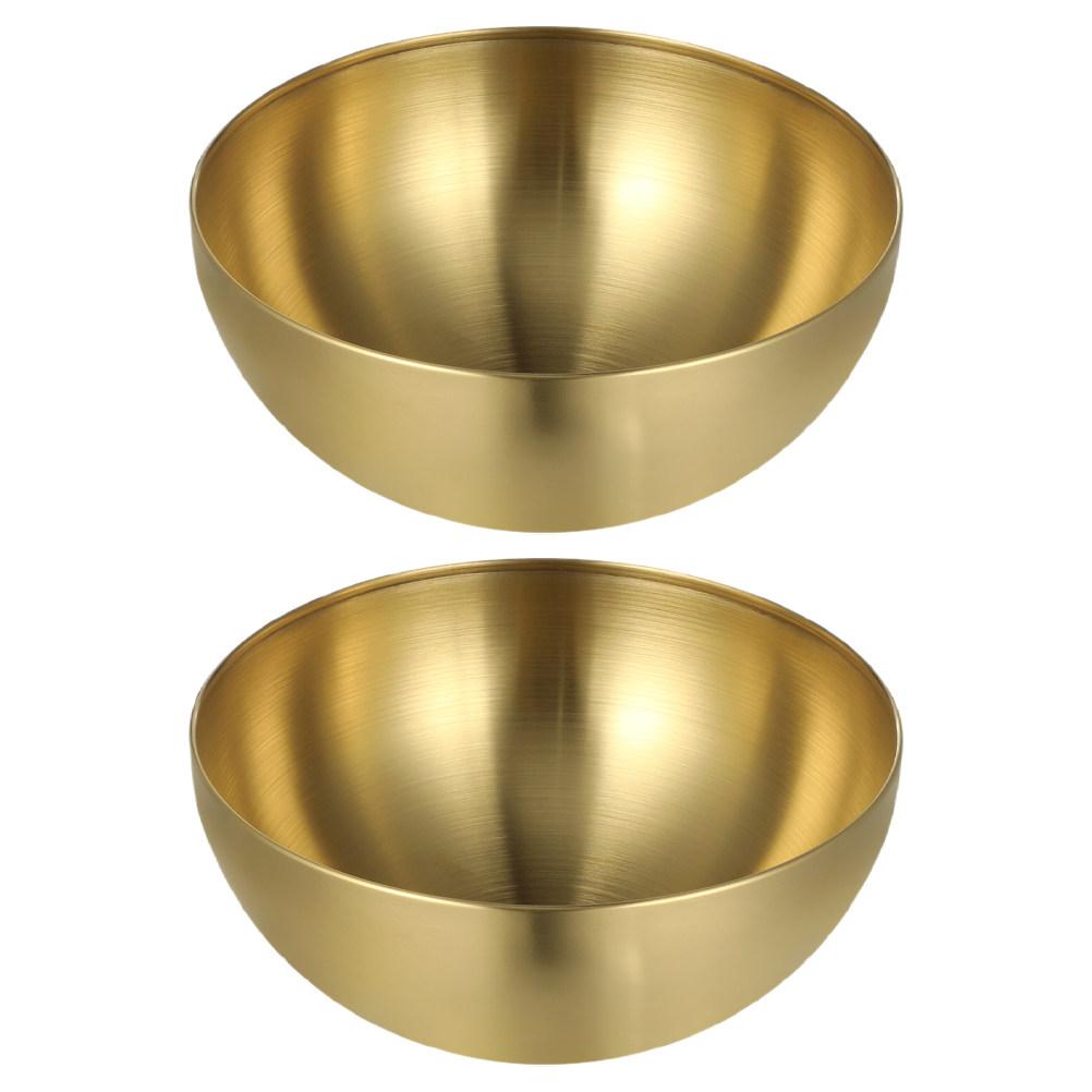 2Pcs Stainless Steel Salad Bowls Korean Kitchen Multi-Purpose Large Serving Ramen Soup Bowls 20Cm Insulated Serving Bowl