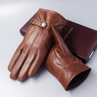 Männer Lederhandschuhe Schaffell Warm Verdickung Kaschmir Dünn Winter Radfahren Koreanische Version Bezieht sich auf Männer Handschuhe