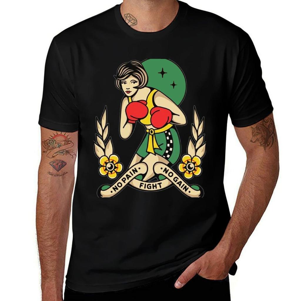 Traditional Beautiful Fearless Boxer Tattoo Tshirt Unisex T Shirt Graphic T Shirts For Unisex Graphic Vintage Tshirt