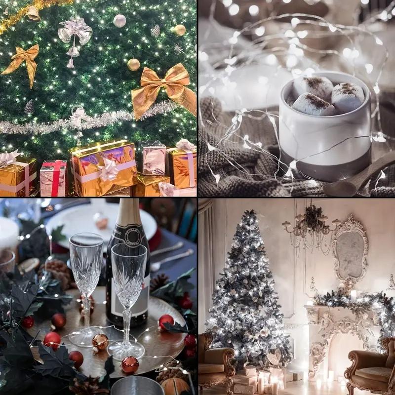 Romantic USB LED String Lights Waterproof Copper Wire Fairy Light with Remote Control 8 Modes for Bedroom Living Room Christmas Party Decor