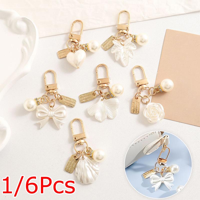 1 Elegant Tassel Gift Keychain Cute Keychain Vintage Bow Luxurious Pearl