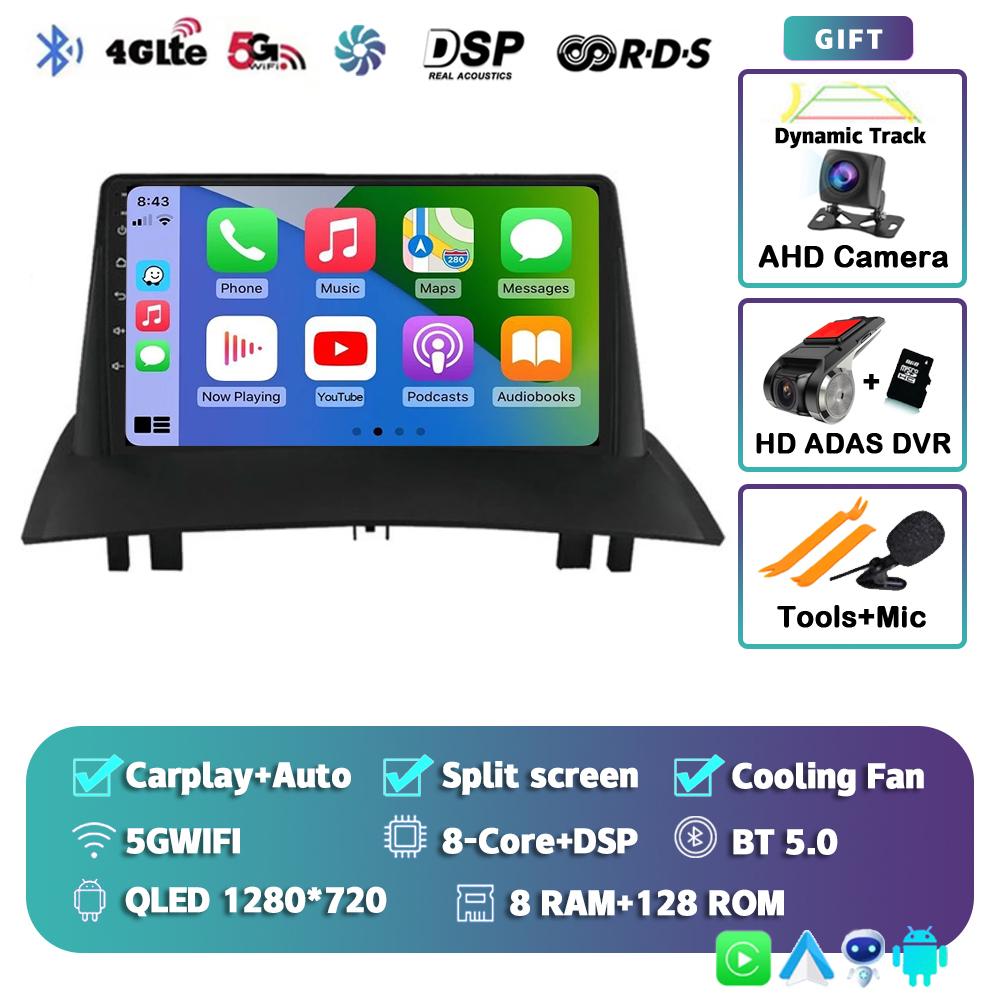 Android 14 Carplay Auto WIFI+4G Car Radio For Renault Megane 2 2002-2009 Multimedia Video Player 2Din 2din DVD Navigation GPS BT