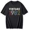 cotton  100% Men's And Women's Birthday Short Sleeve T-Shirt Digital Print 1960-1999 Pattern Congratulating Letter Tee Birthday