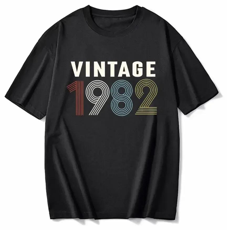 cotton 100% Men's And Women's Birthday Short Sleeve T-Shirt Digital Print 1960-1999 Pattern Congratulating Letter Tee Birthday