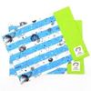 Shimashima Space Blue Placemats, Set of 2 with Name Stickers, Perfect for School Lunches, Kindergarten, and Elementary School, for Boys and Girls, Mad