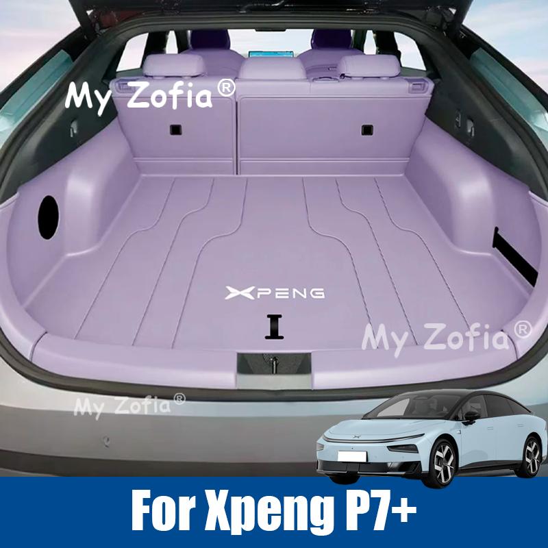 For Xpeng P7+ 2026 2027 Car Trunk Mat Boot Liner Tray leather Waterproof Mud Protector Pad Cargo Mat Accessories