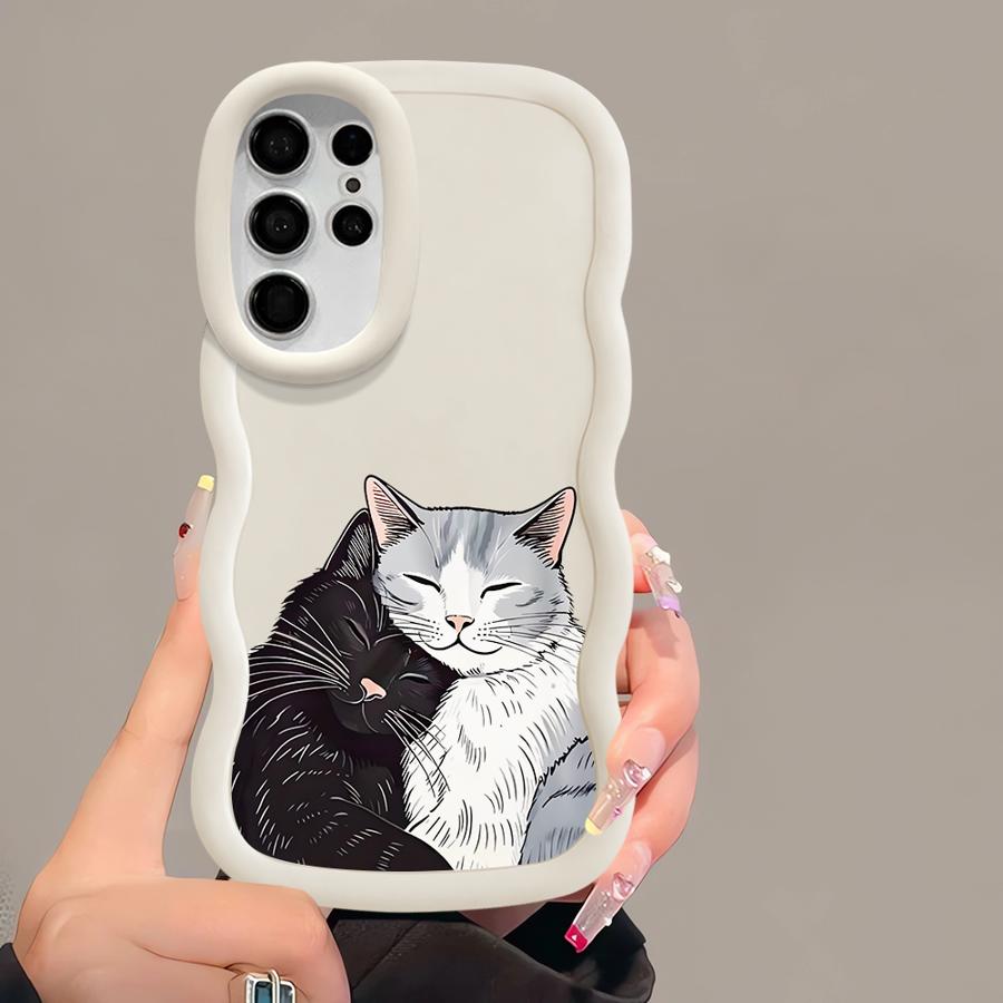 Soft Phone Cover Case for Samsung Galaxy A26 S22 Ultra S23 Plus S21 S25 S24 A25 S20 FE A24 A35 A34 A54 A55 A36 Cute Cat