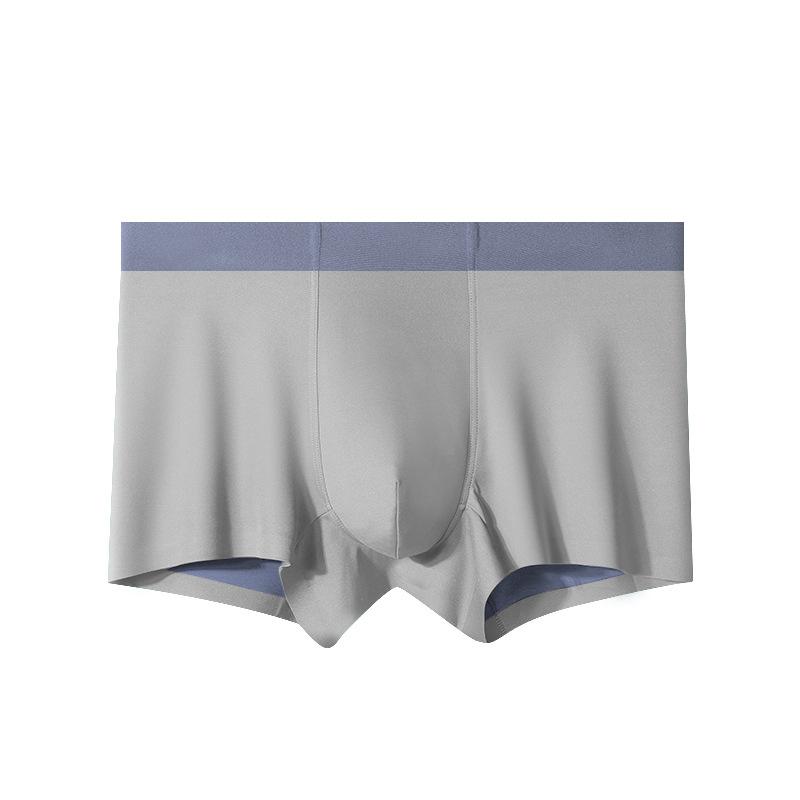 Men's Spring and Summer High Grade Light Luxury Without Mark Mulberry Silk Antibacterial Waist Four Corners Underwear