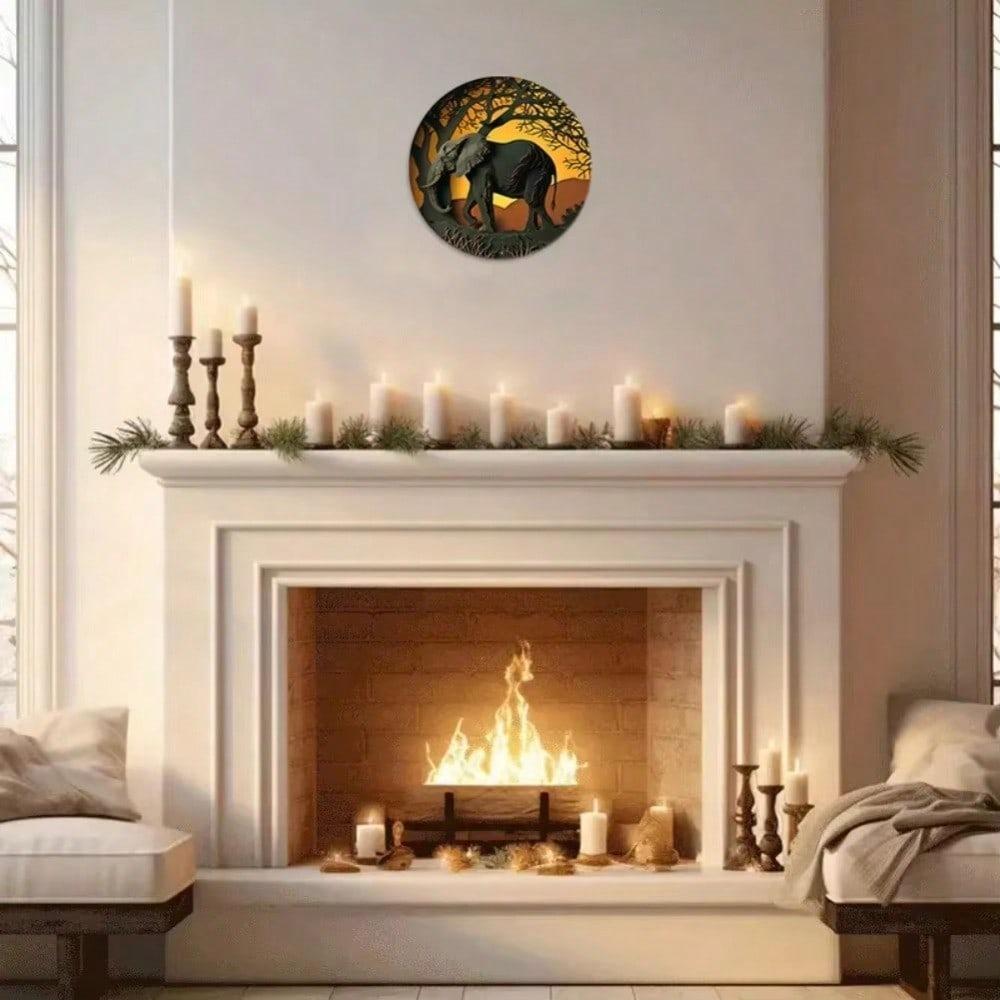 Vintage Metal Elephant Wall Art Sign, Office Decor Gift for Women