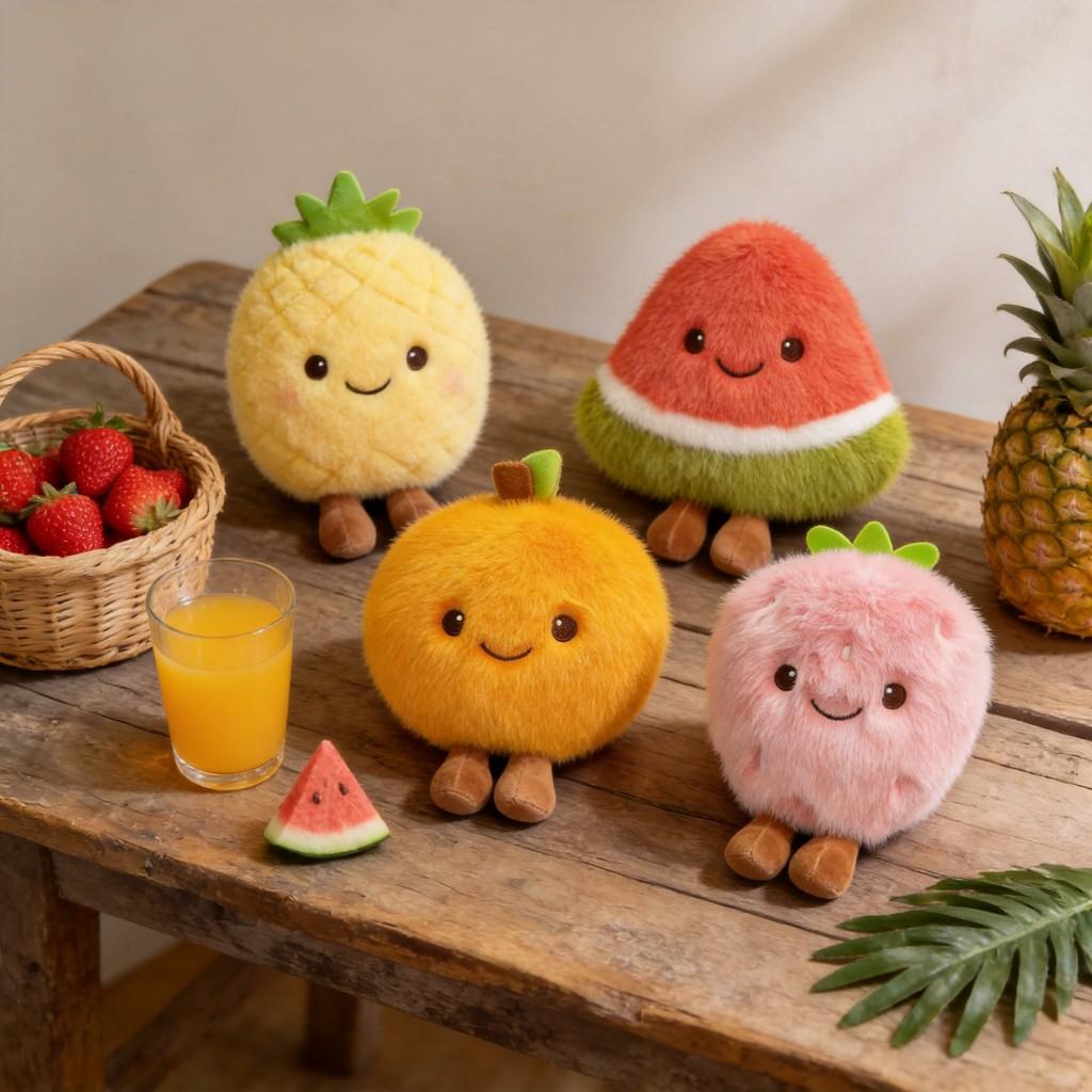Plush Fruit Toy Collection Soft Stuffed Animal For Kids Gift Convenience