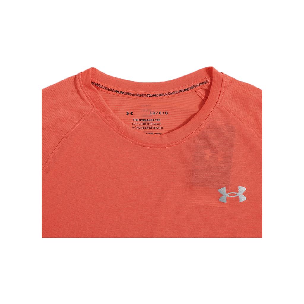 Under Armour Logo Running Long Sleeve Crew Neck T-Shirt Men Tops Red 1361470-690