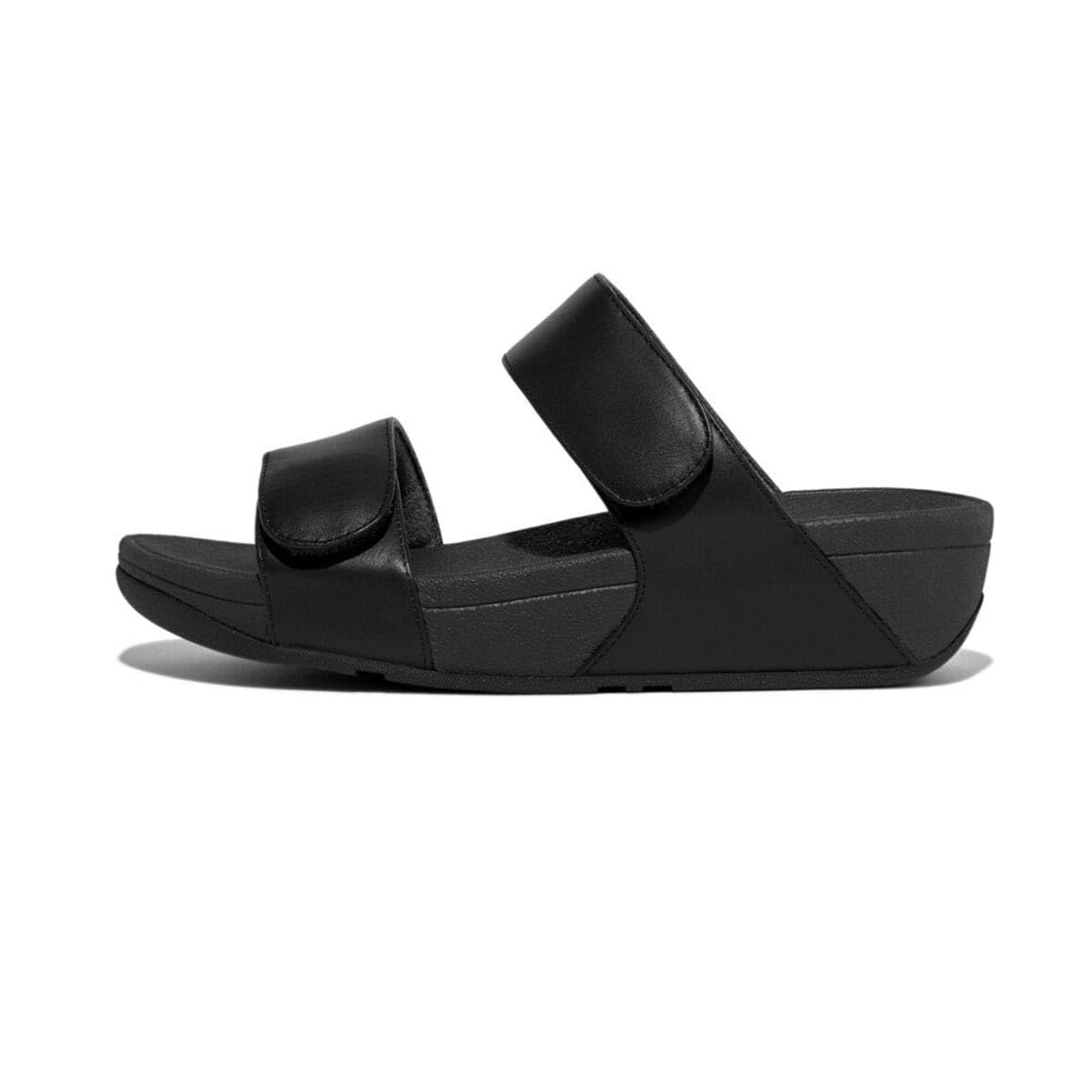 

FitFlop FV6090-065 LULU Adjustable Leather Slides All Black US08.5